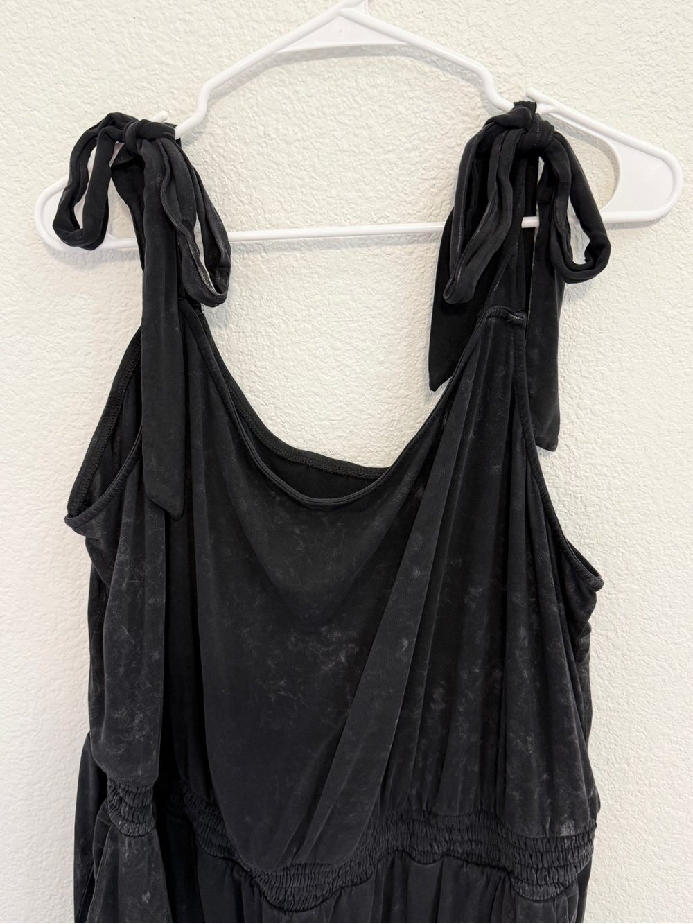 Torrid Super Soft Mineral Wash Tie Shoulder Jumpsuit Black 5X Plus Size Jogger - Picture 5 of 8